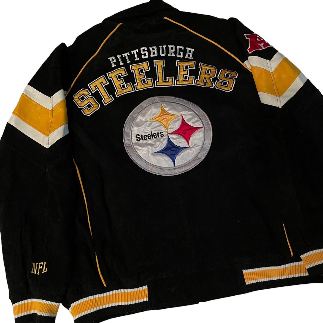 pittsburgh steelers leather jacket great condition - Depop