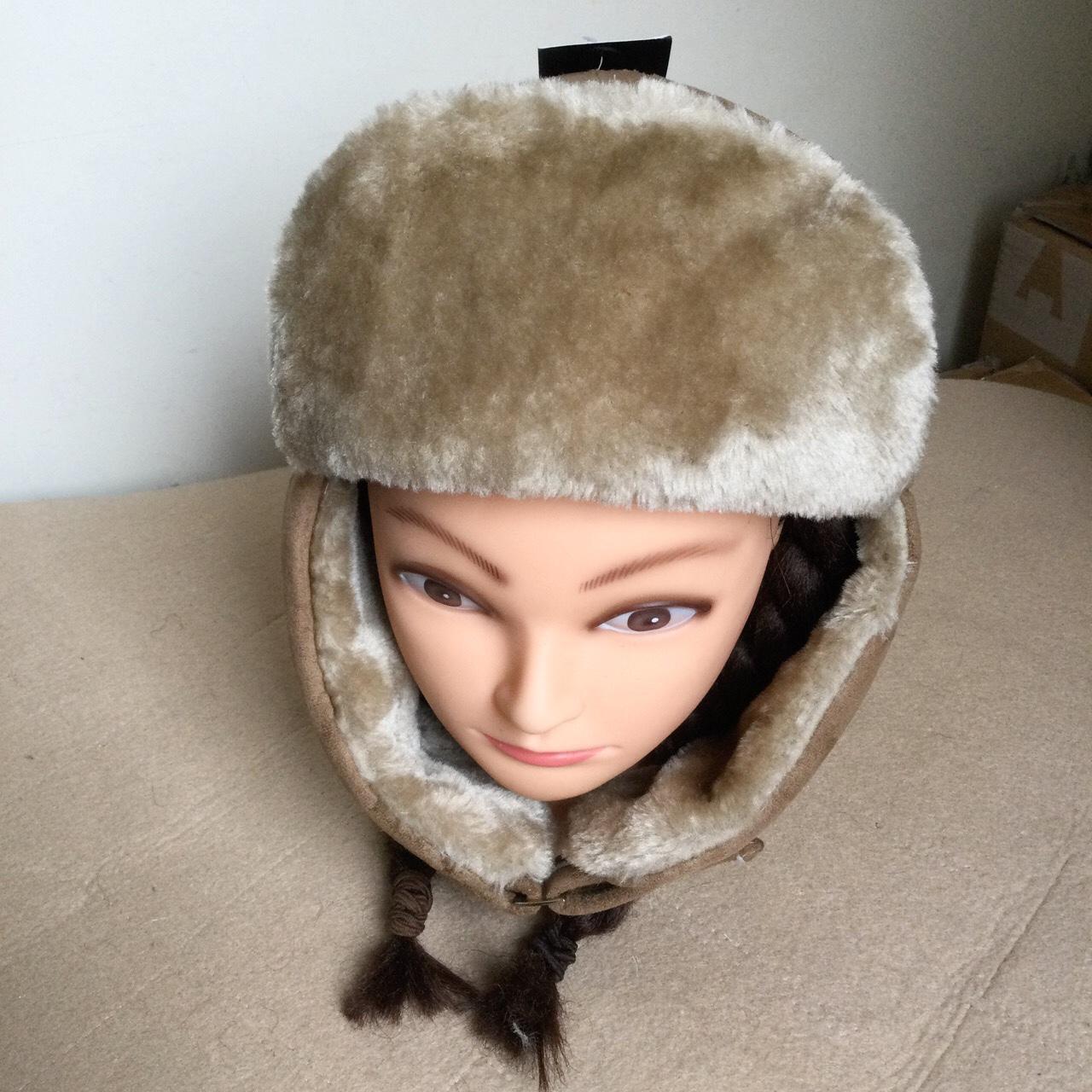 Ladies trapper hat in a imitation suede outer with... - Depop