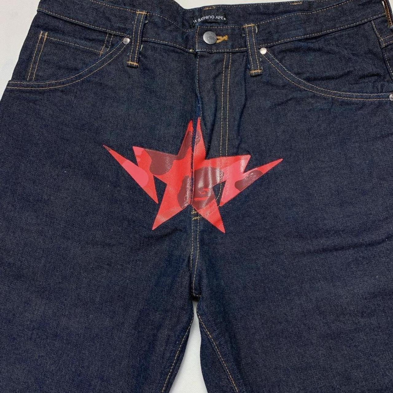 Authentic Bape Red Camo Twinsta Selvedge Jeans | Depop
