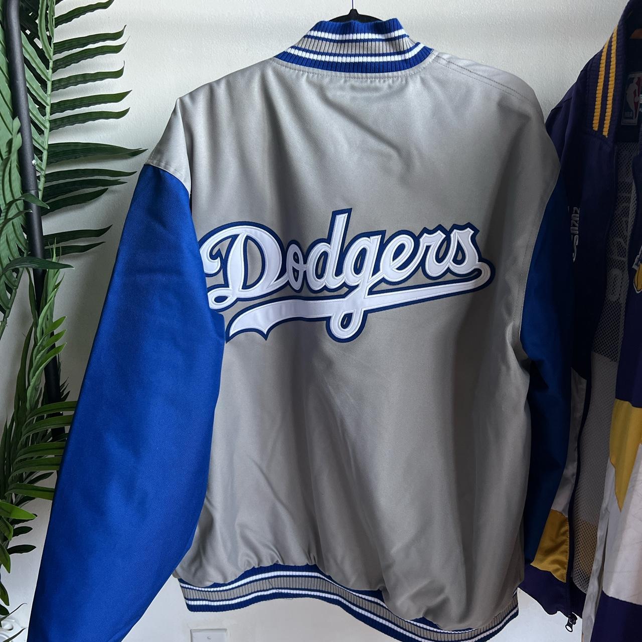 Brooklyn dodgers coach jacket, navy blue Size L but - Depop