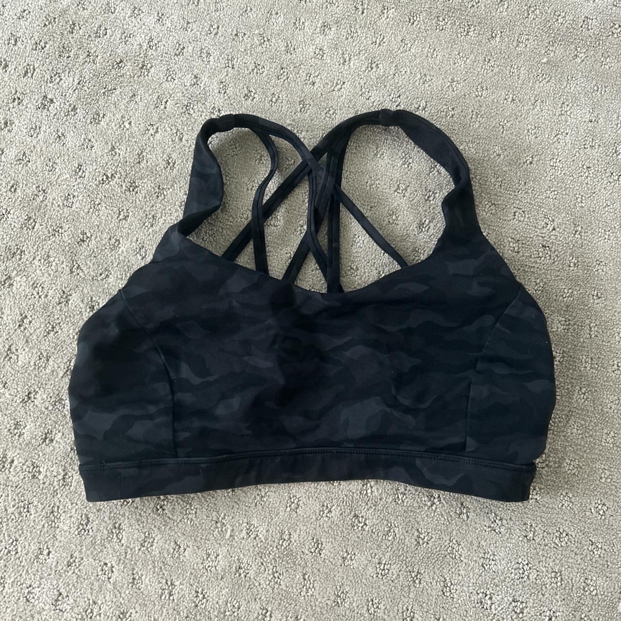 lululemon black camo sports bra, size 8, #lululemon