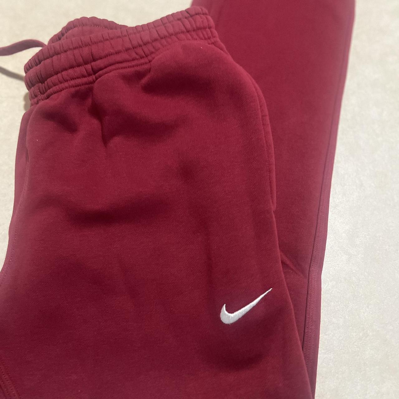 Maroon Nike joggers with drawstring waist nikejoggers Depop