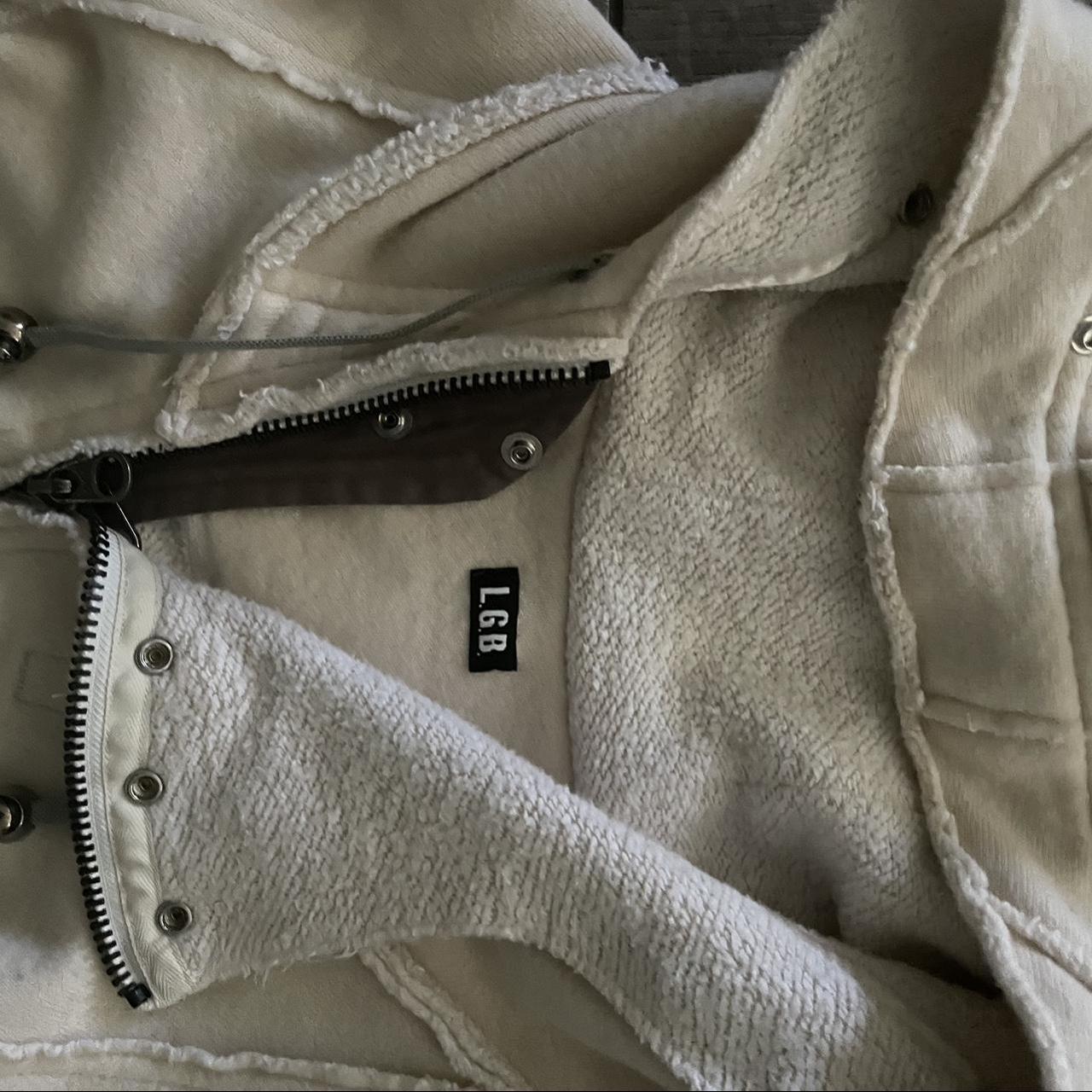 L.G.B. Cream Parka Hood Size tag gone but fits... - Depop