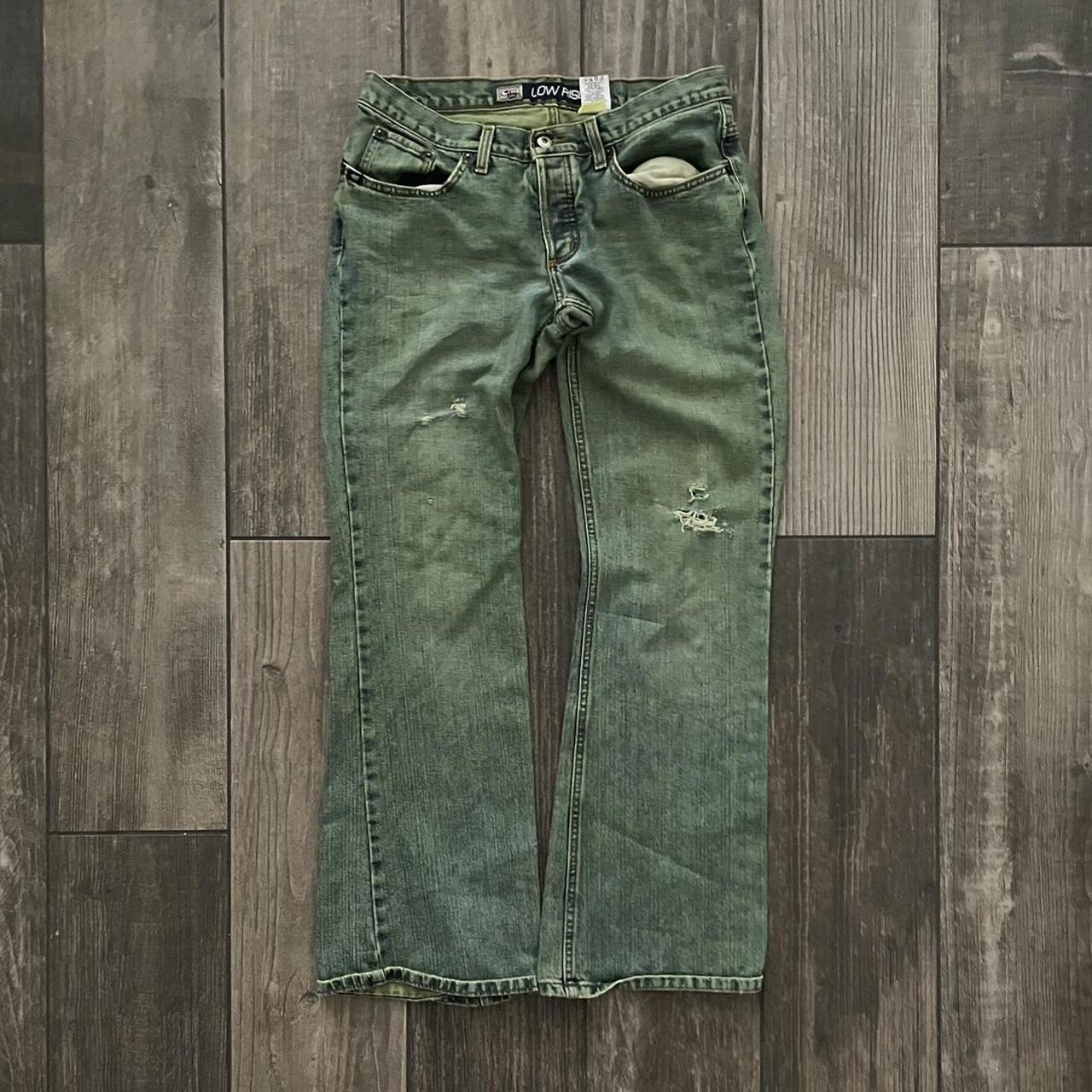 Green/Blue Dye Jeans 33x32 Similar color to Le... Depop