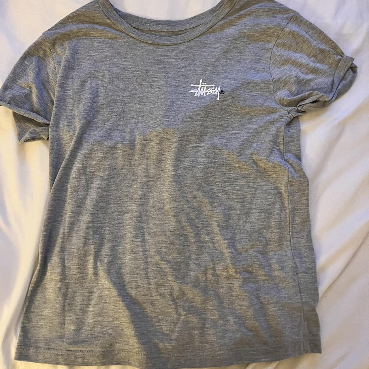 grey stussy shirt -worn a couple times -in perfect... - Depop