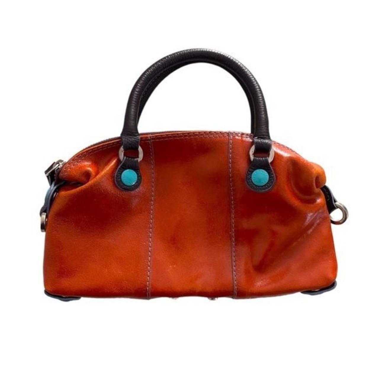 GABS Mini Satchel Orange & Brown Leather Brown... - Depop