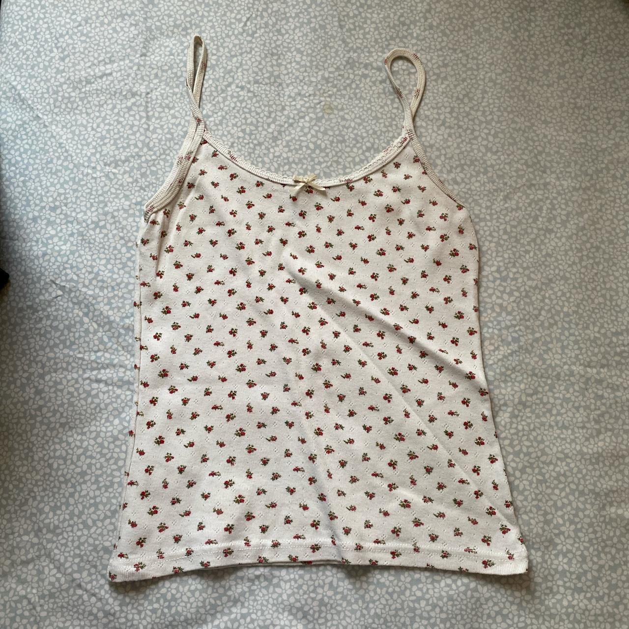 Brandy melville skylar floral eyelet scallop... - Depop