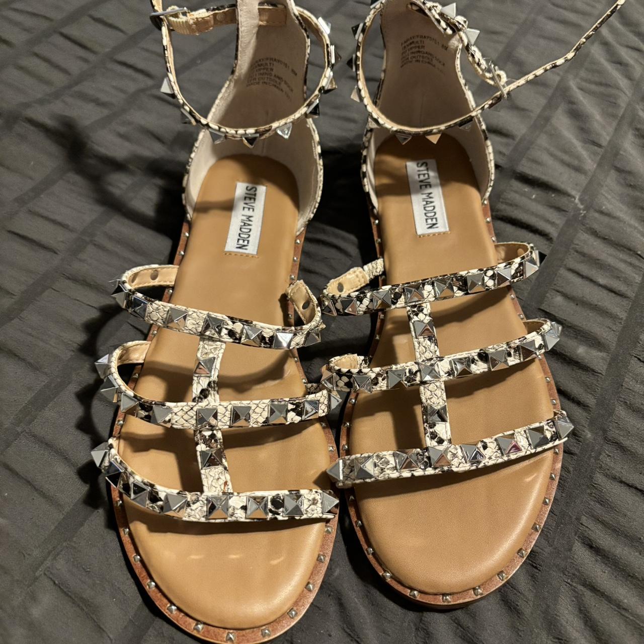 Snake print gladiator sandals on sale