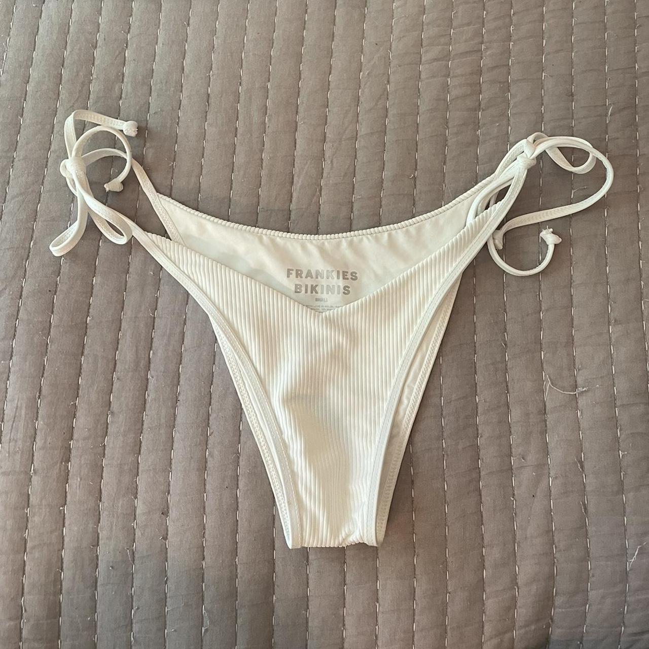 Frankies Bikinis Women's White Bikiniandtankinibottoms Depop