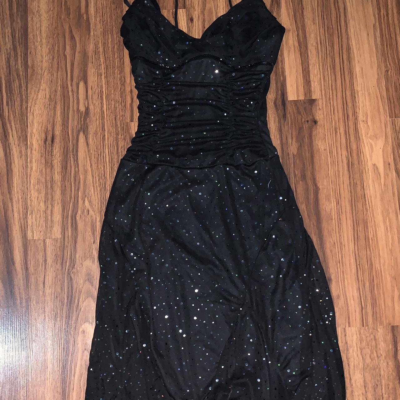 Women's Black and Silver Dress Depop