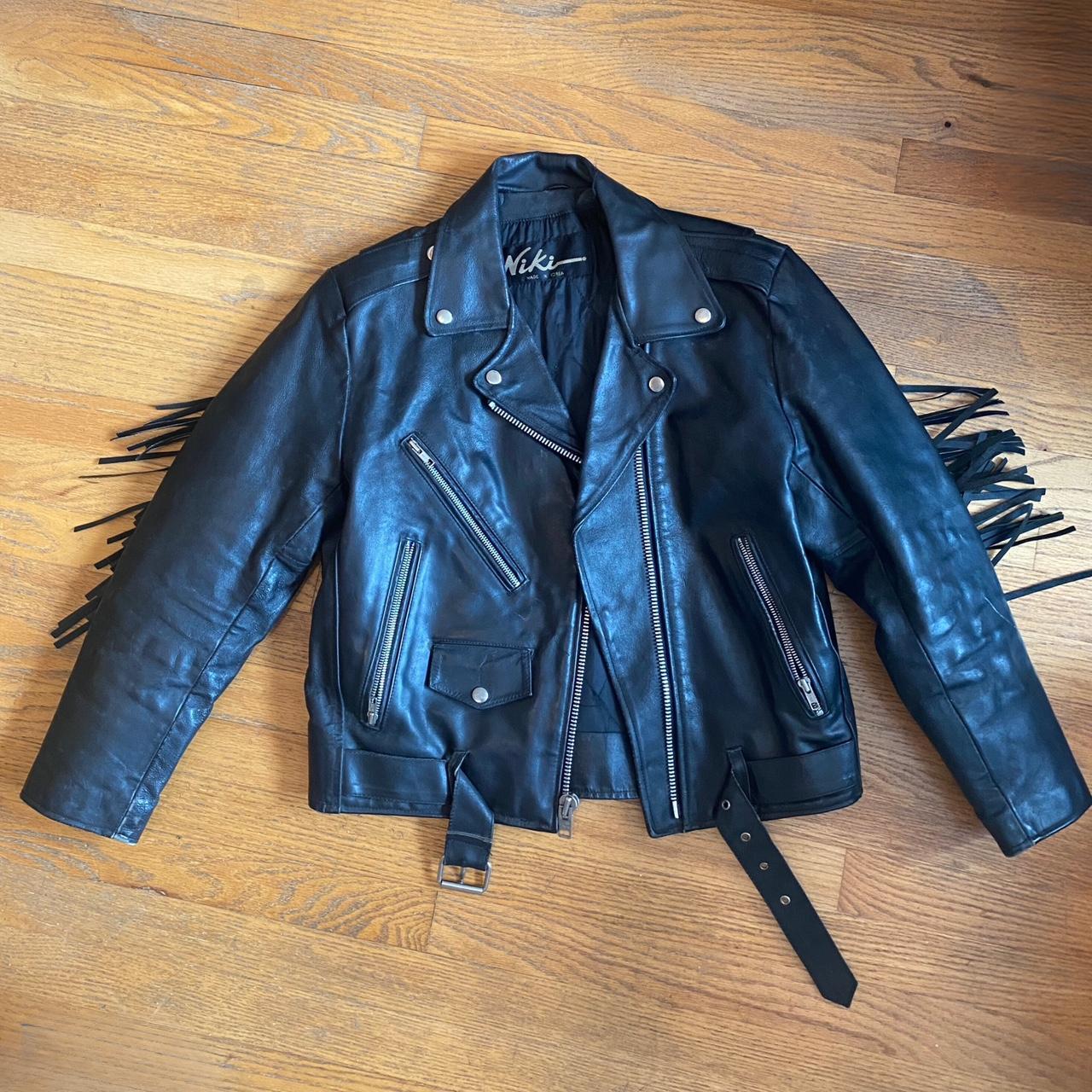 Leather Fringe Jacket with Studs, Fringe Moto Jacket, Fringe Biker Jacket