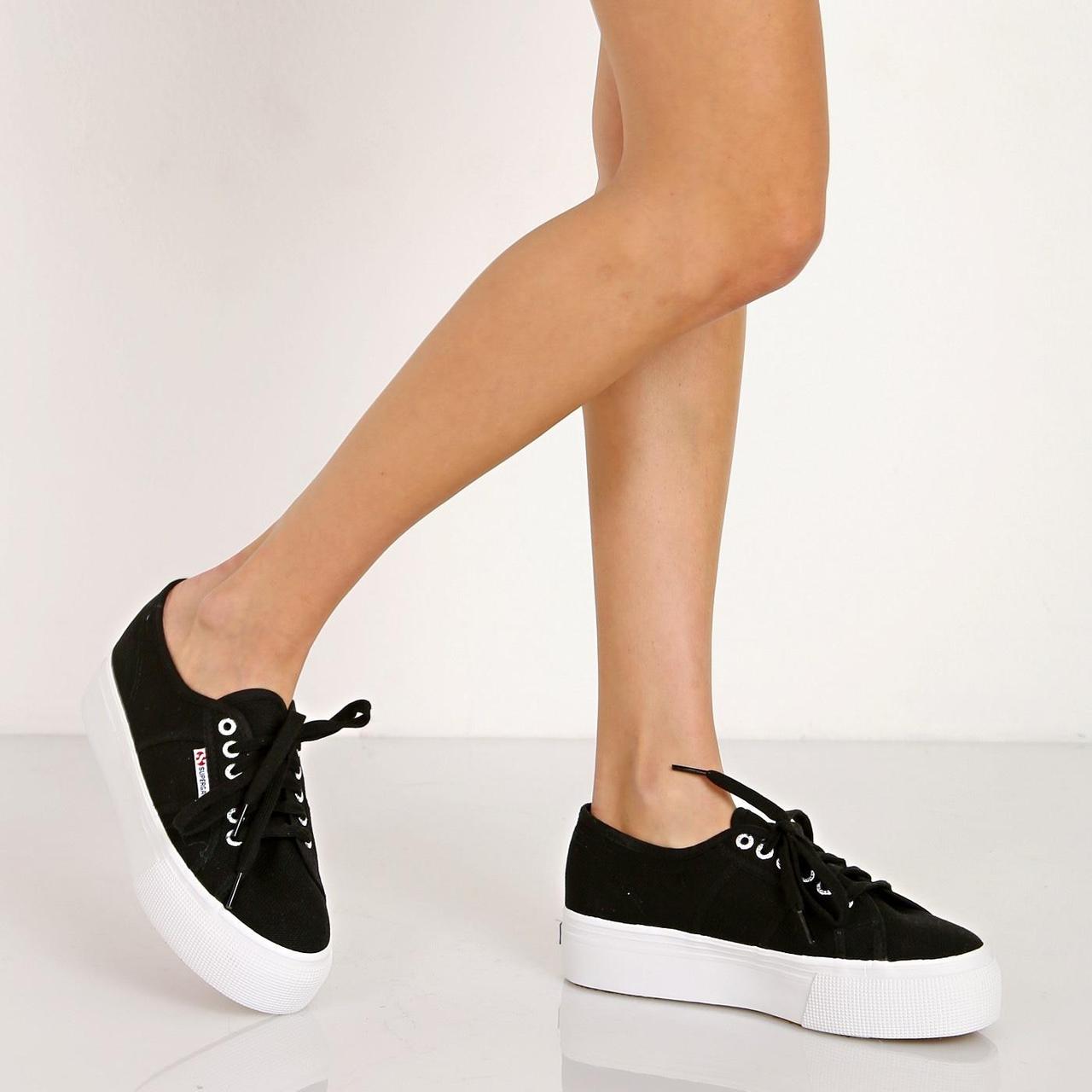 Superga black and white platform online