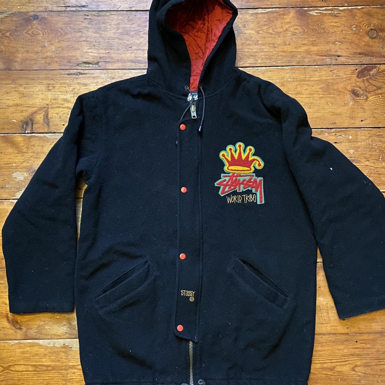 Stussy world tribe vintage coat, Wool jacket, Size