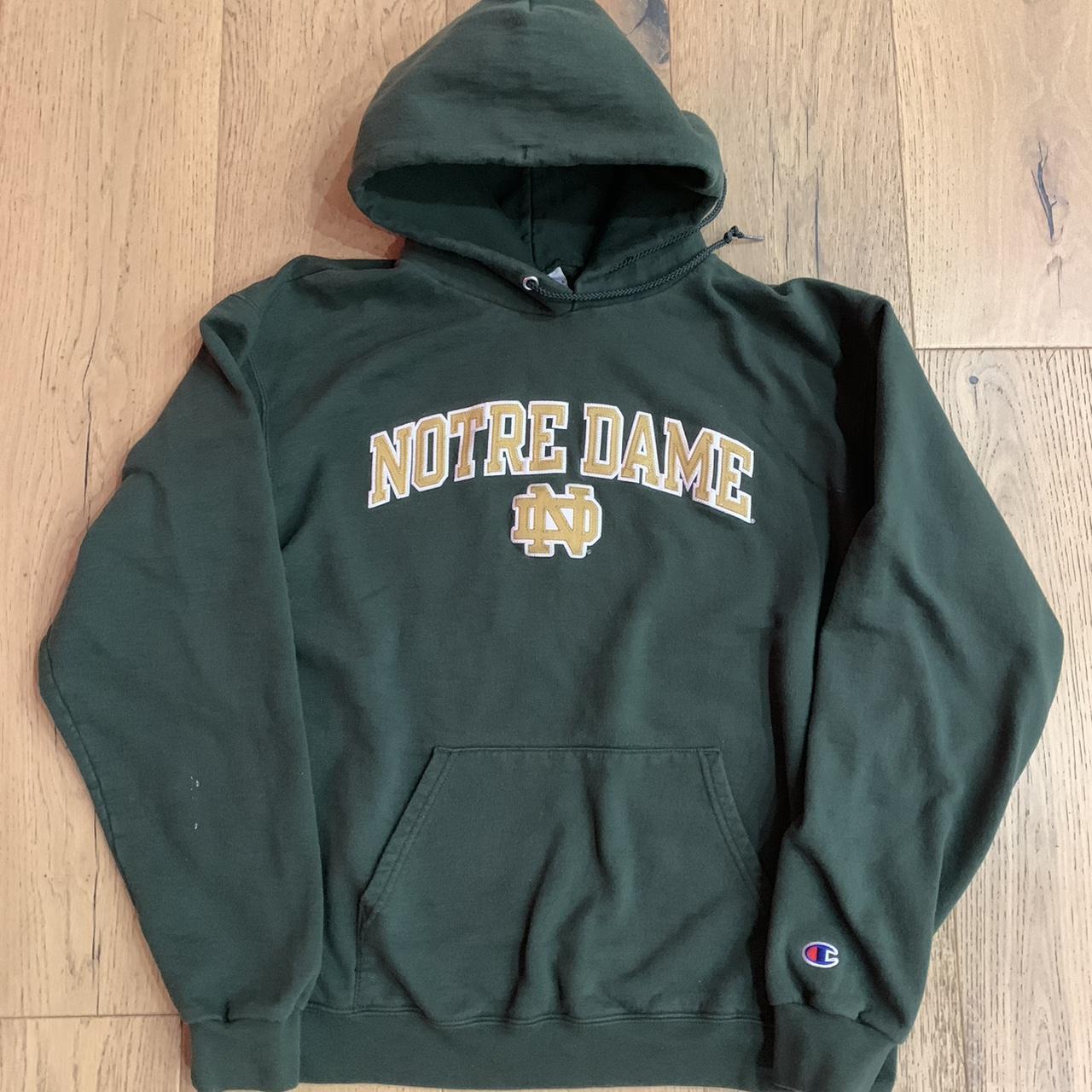 Champion Men's Green and Gold Hoodie | Depop