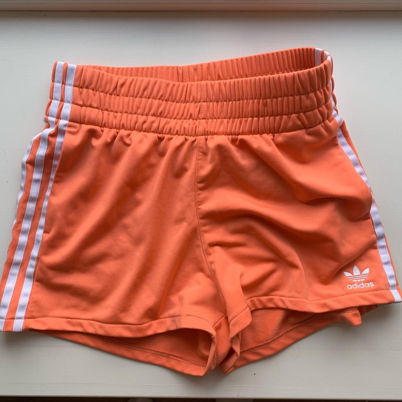 adidas orange shorts Three stripe Orange / coral... - Depop