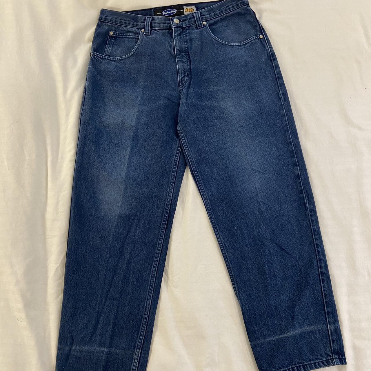Vintage Anchor Blue Loose Fit Jeans Mens 34x29 Faded... - Depop
