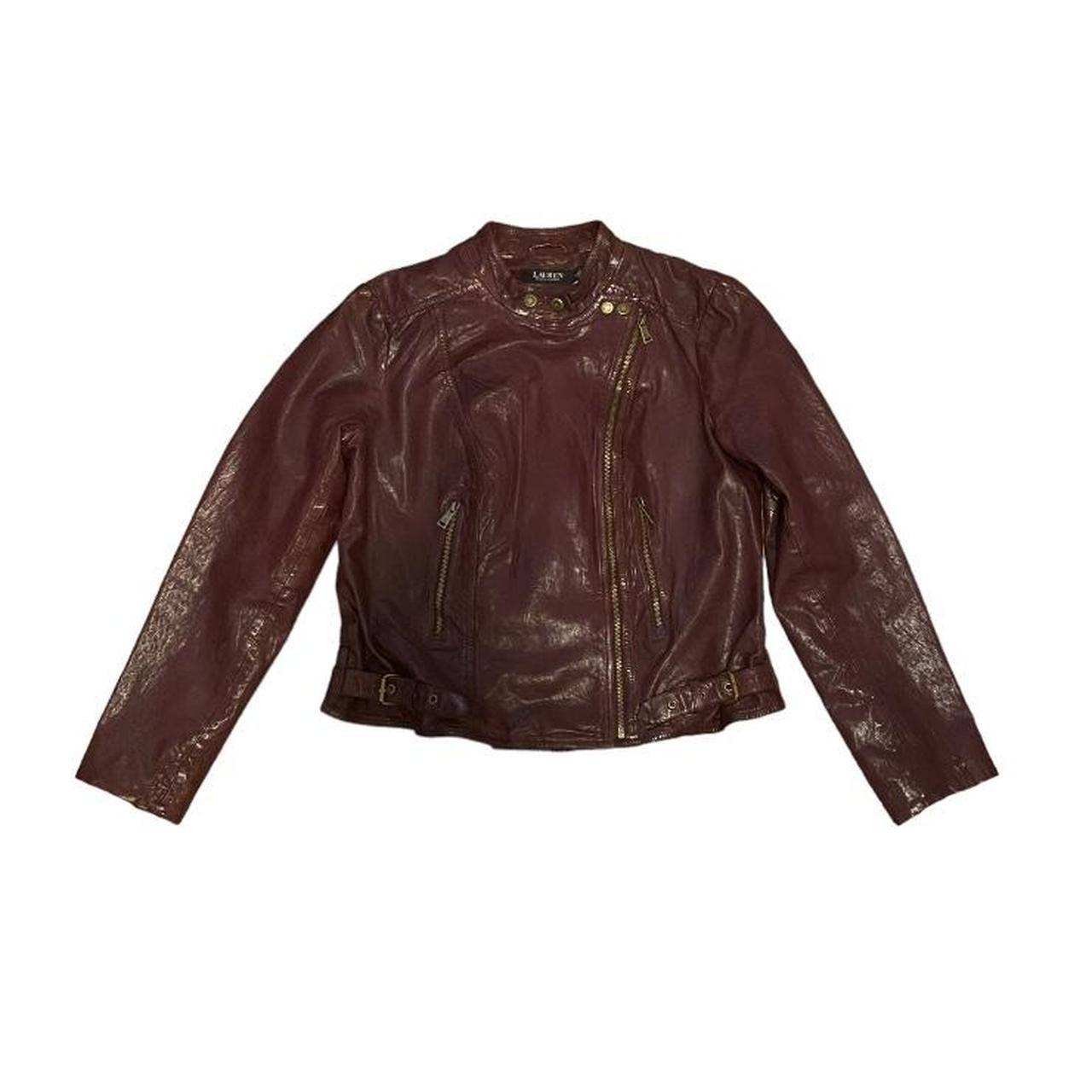 Ralph Lauren Women's Leather Jacket - Purple - 14