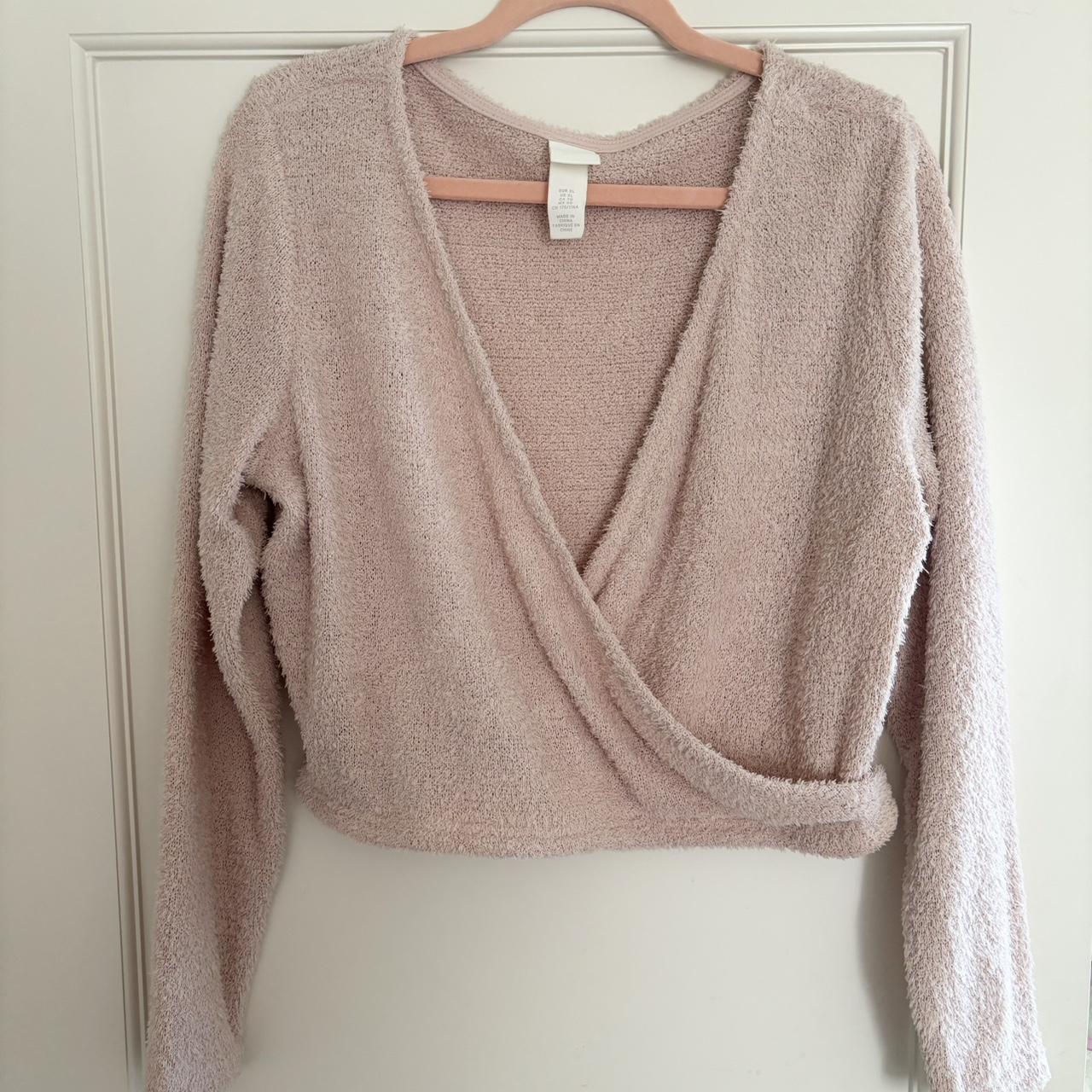 Adorable Balletcore baby pink wrap sweater! Perfect... Depop