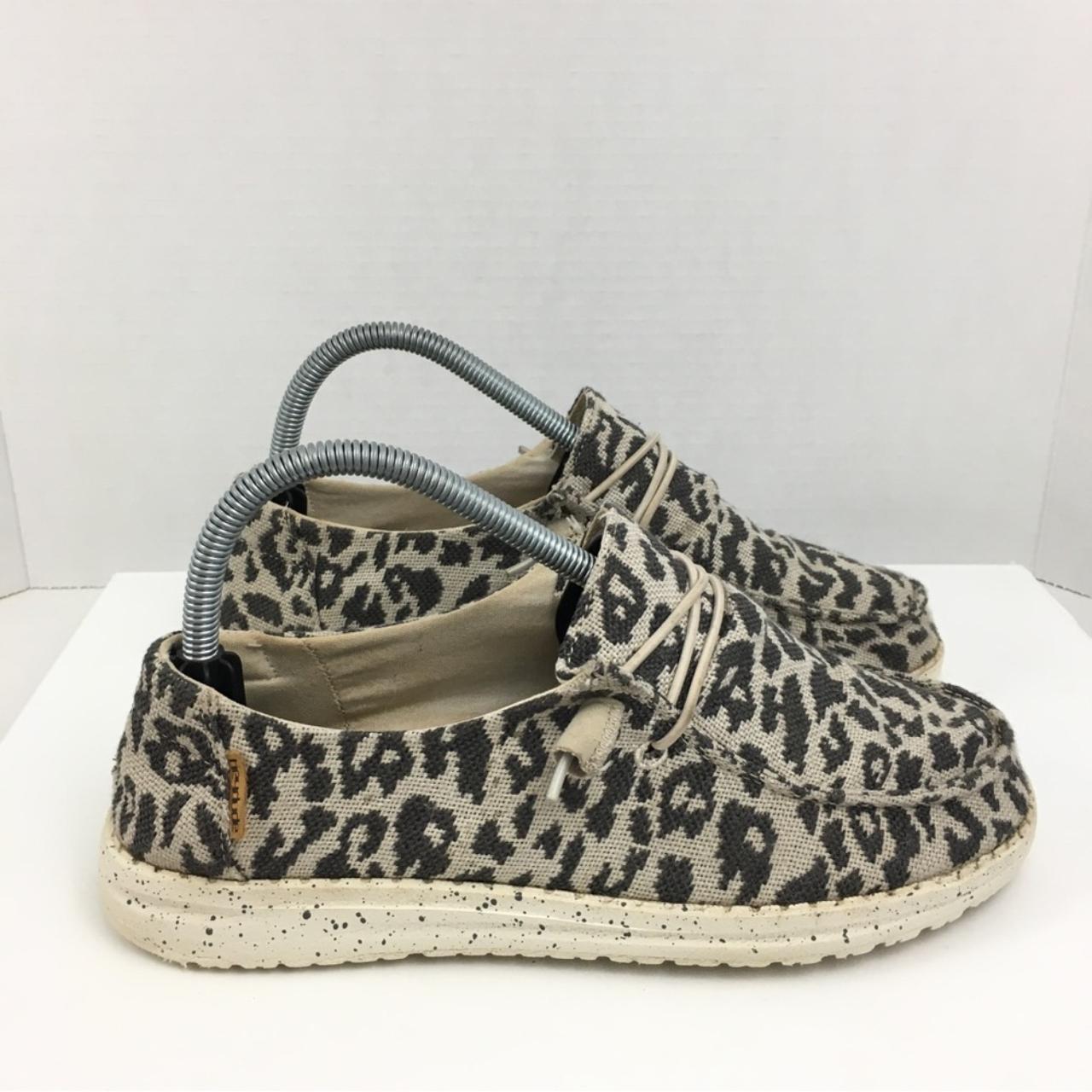 Hey Dude Women's Wendy Woven Cheetah Gray Slip On - Depop