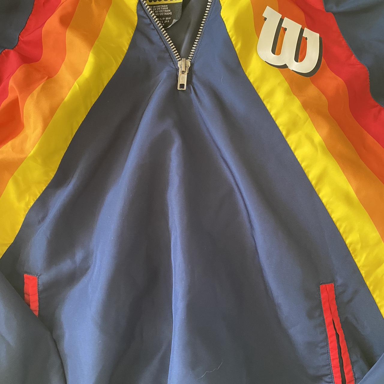 Cool 80s inspired windbreaker - Wilson! Nice vibrant... - Depop