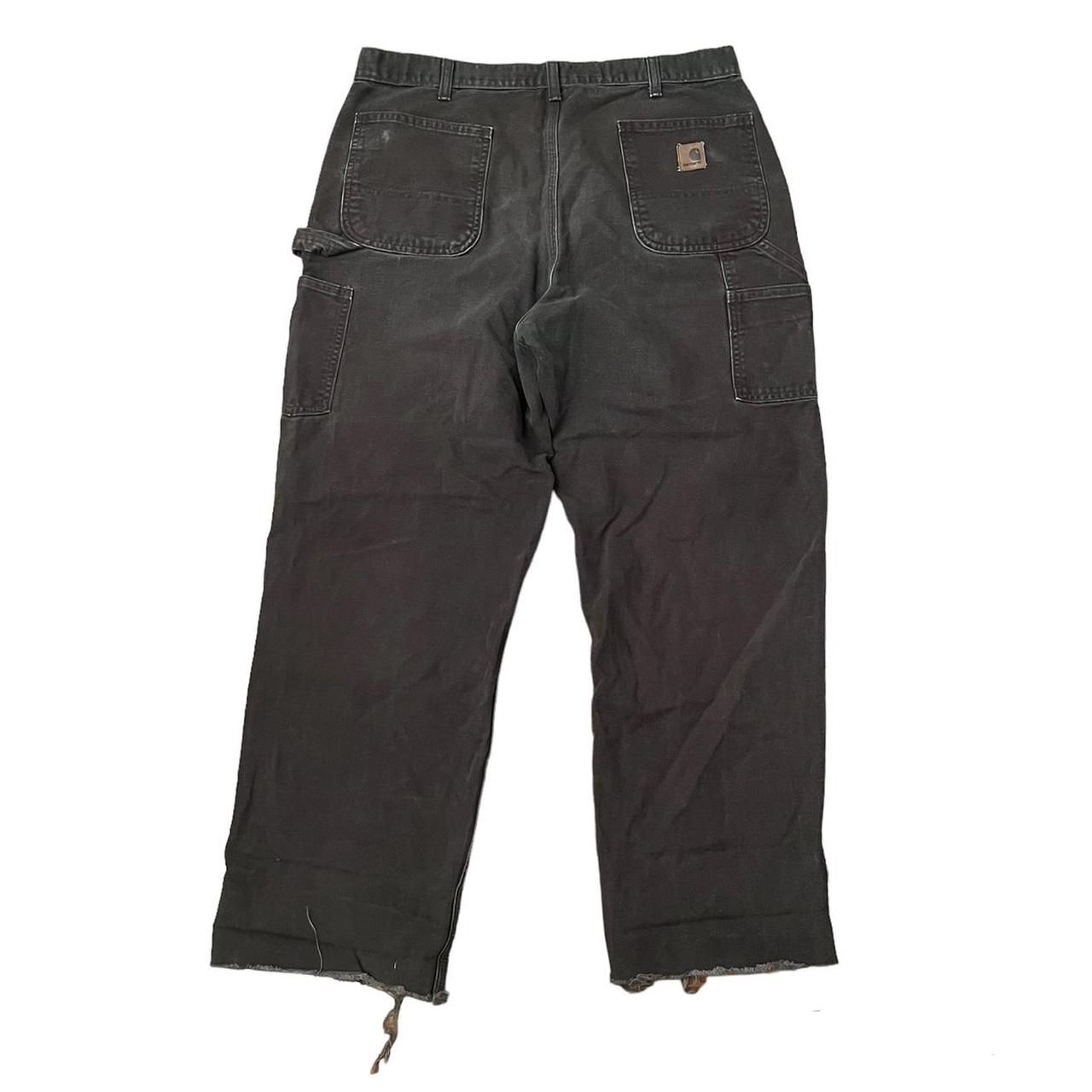 brown carhartt jeans more light brown color in... - Depop