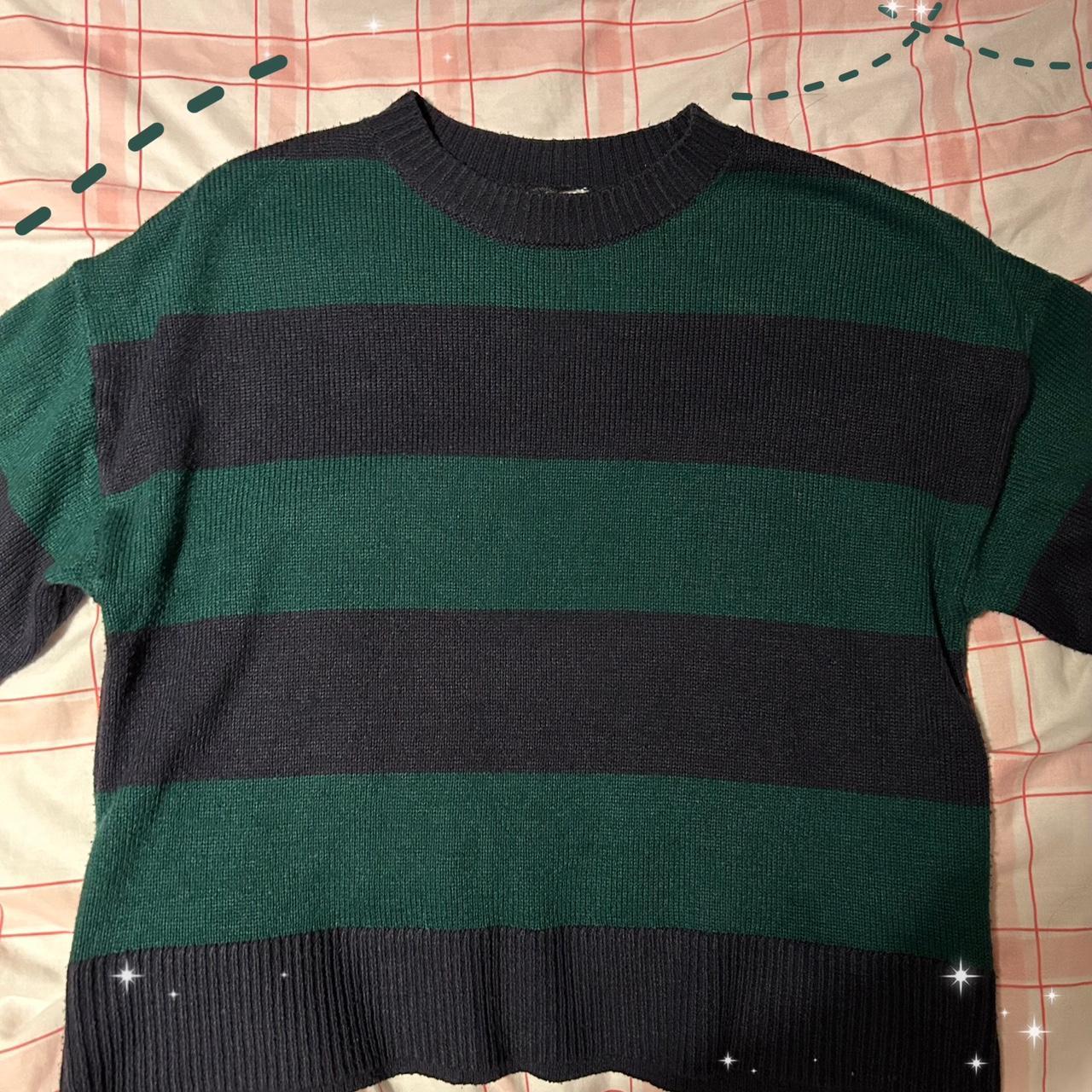 H&M aesthetic blue and green striped jumper... Depop
