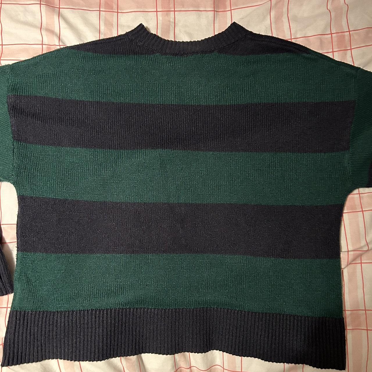 H&M aesthetic blue and green striped jumper... Depop