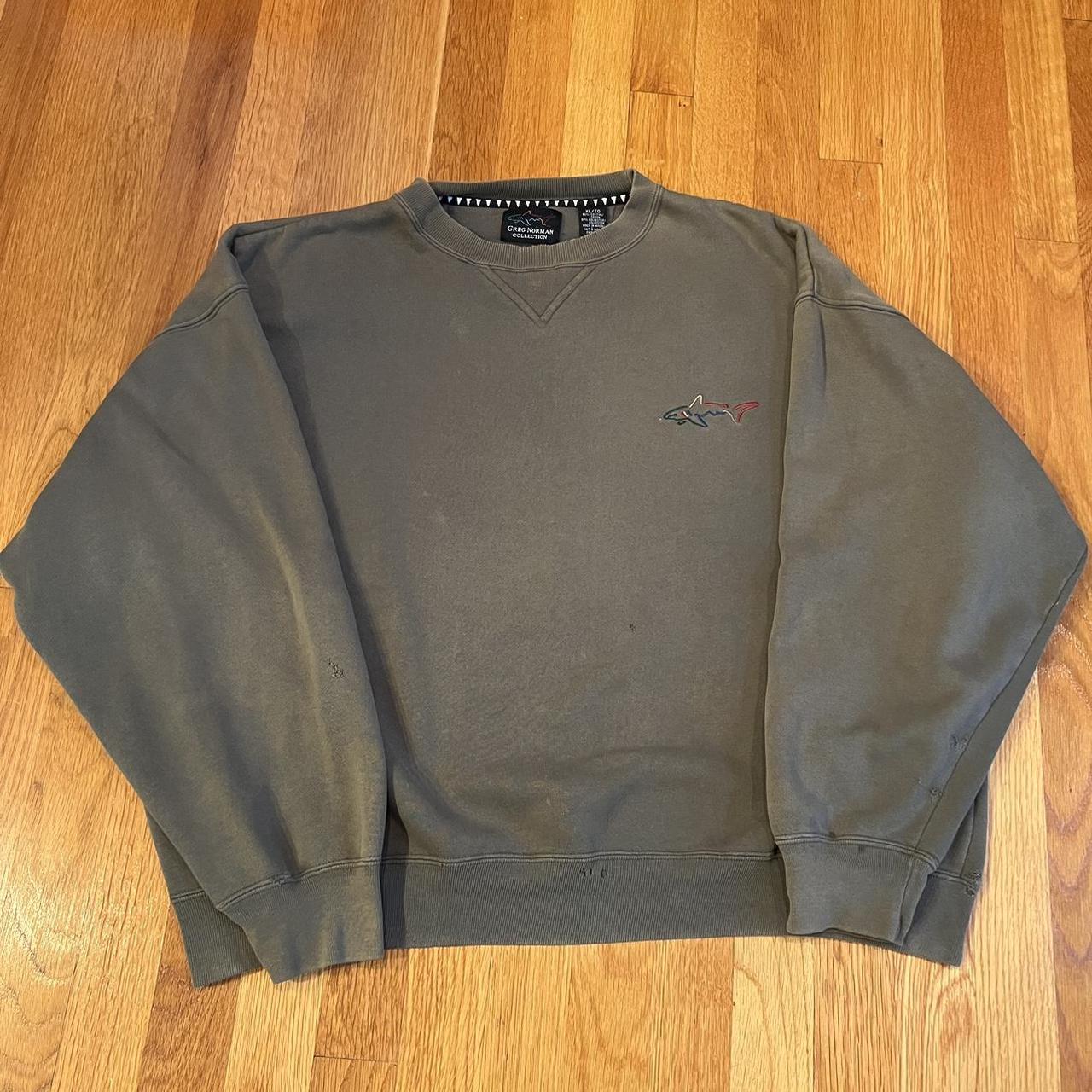 Vintage Greg Norman Thrashed Boxy Fit Crewneck Fits... - Depop