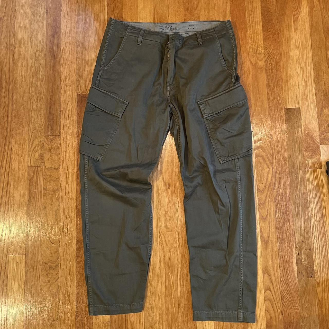 Levi’s Army Green Cargo Pants Tapered Fit Size... - Depop