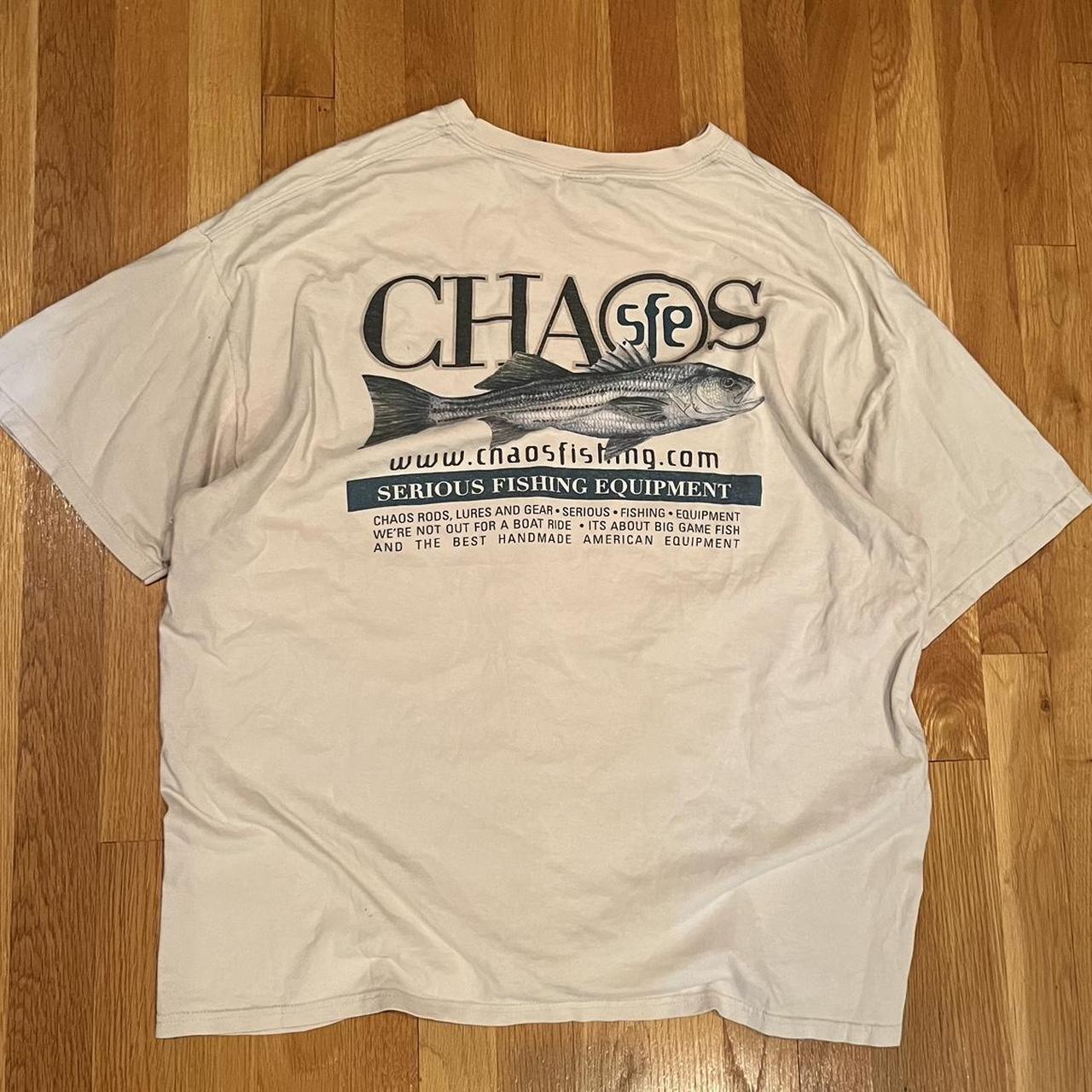 Vintage Chaos Fishing Cream Faded Tshirt 🎣 “Serious - Depop