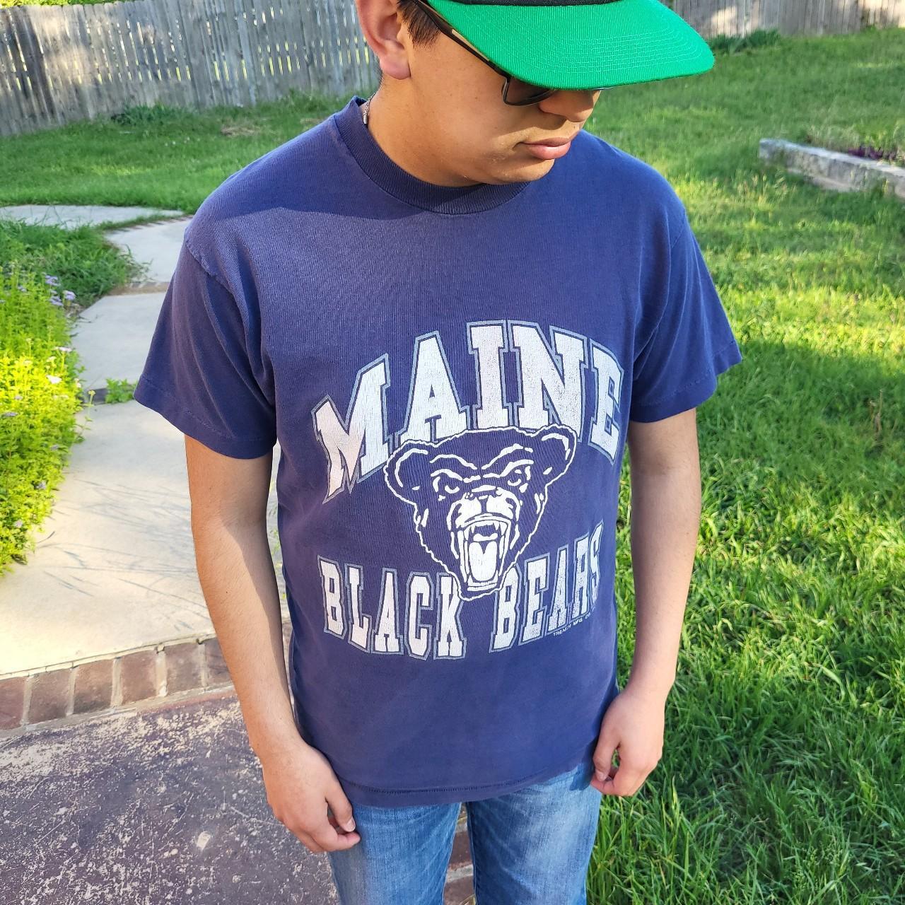 Vintage 90's Maine Black Bears t shirt. Tag missing - Depop