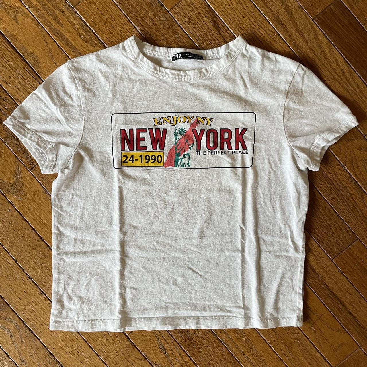 New York crop Zara shirt. Size small - Depop