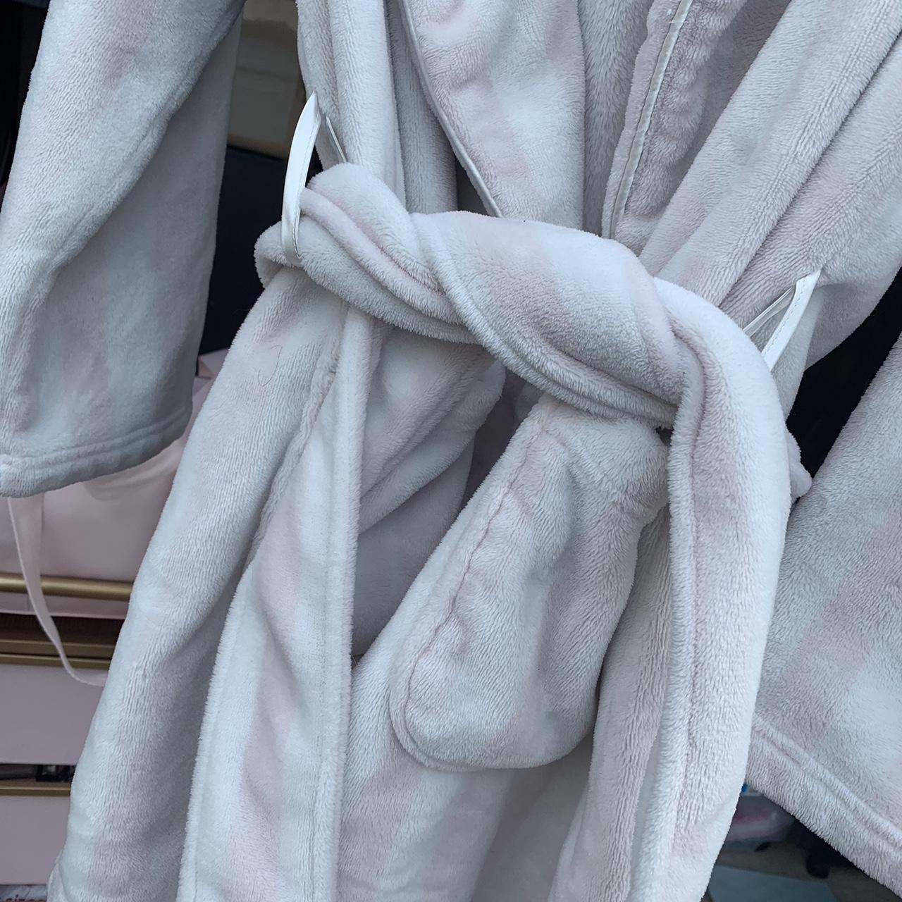 Victoria's Secret Fleece Love robe •white and pink... Depop
