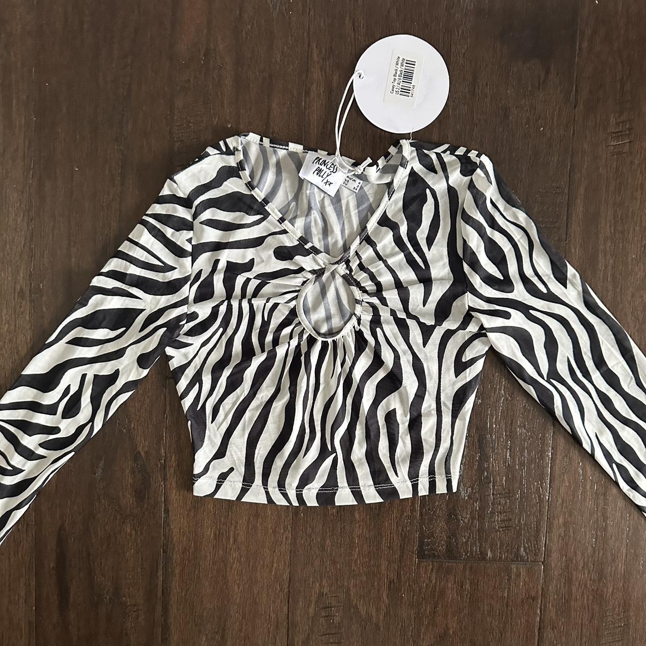 zebra mesh princess polly long sleeve - Depop