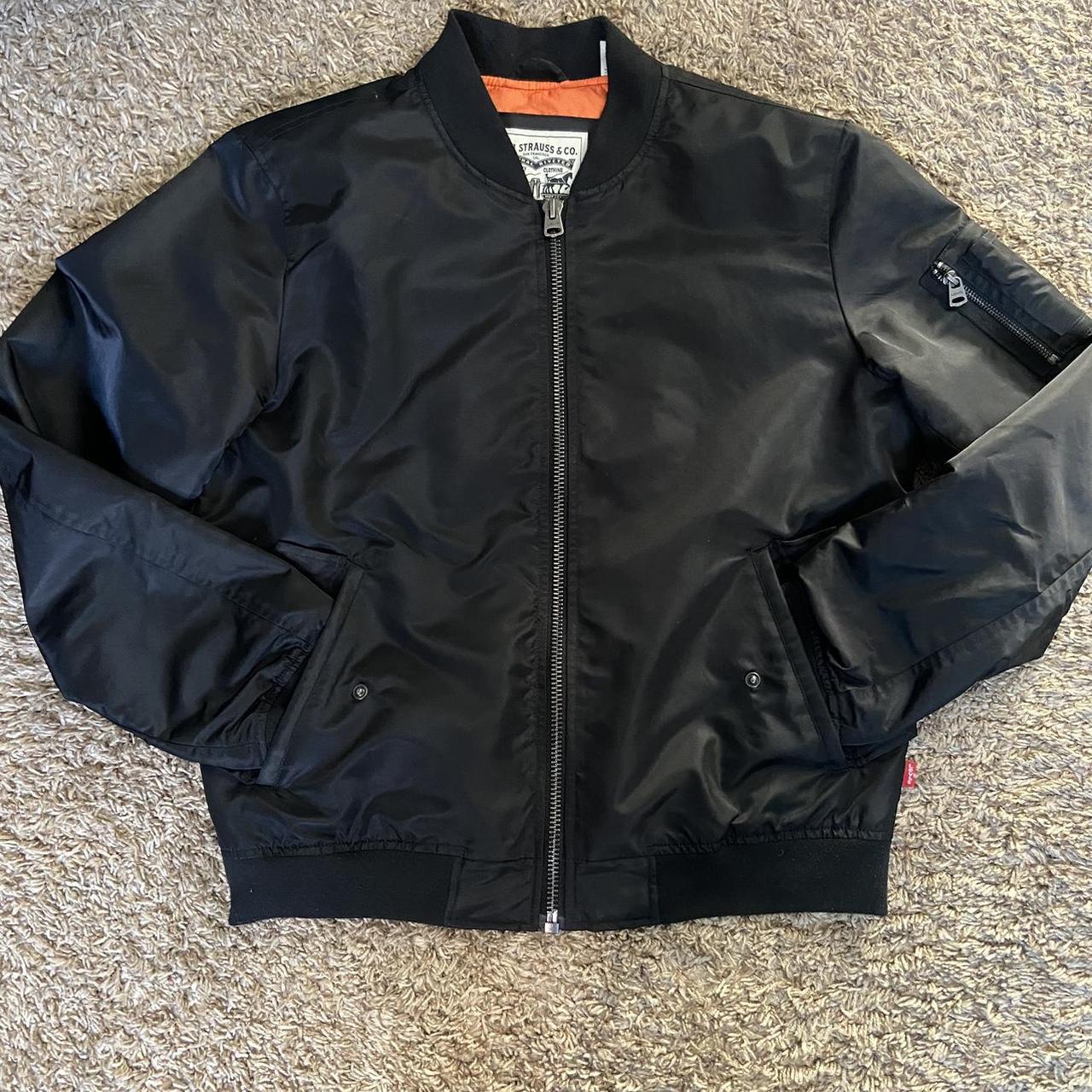 LEVIS BLACK BOMBER JACKET ! Hardly worn Size M /... - Depop