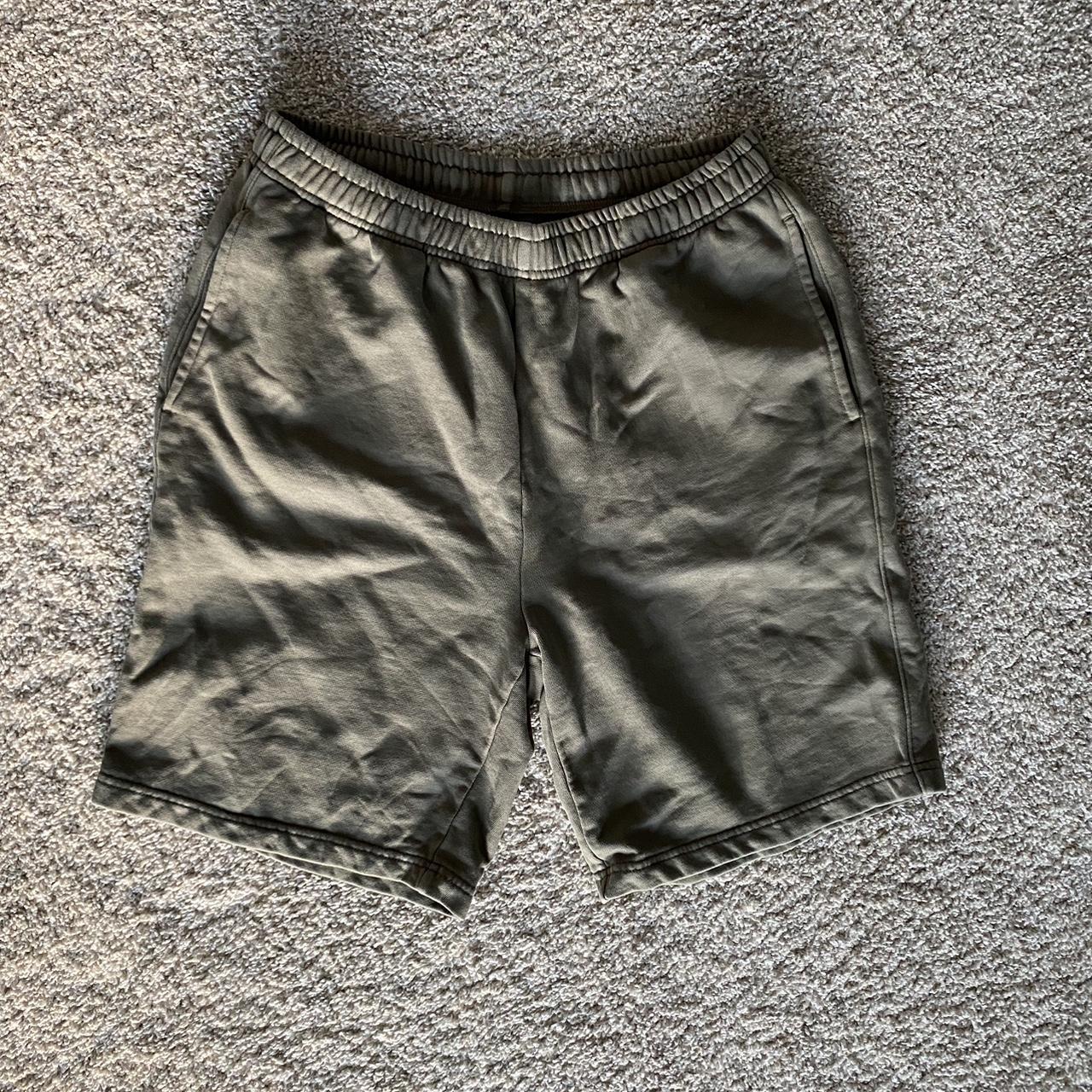Large Olive Green Musinsa Standard Sweat Shorts.... - Depop