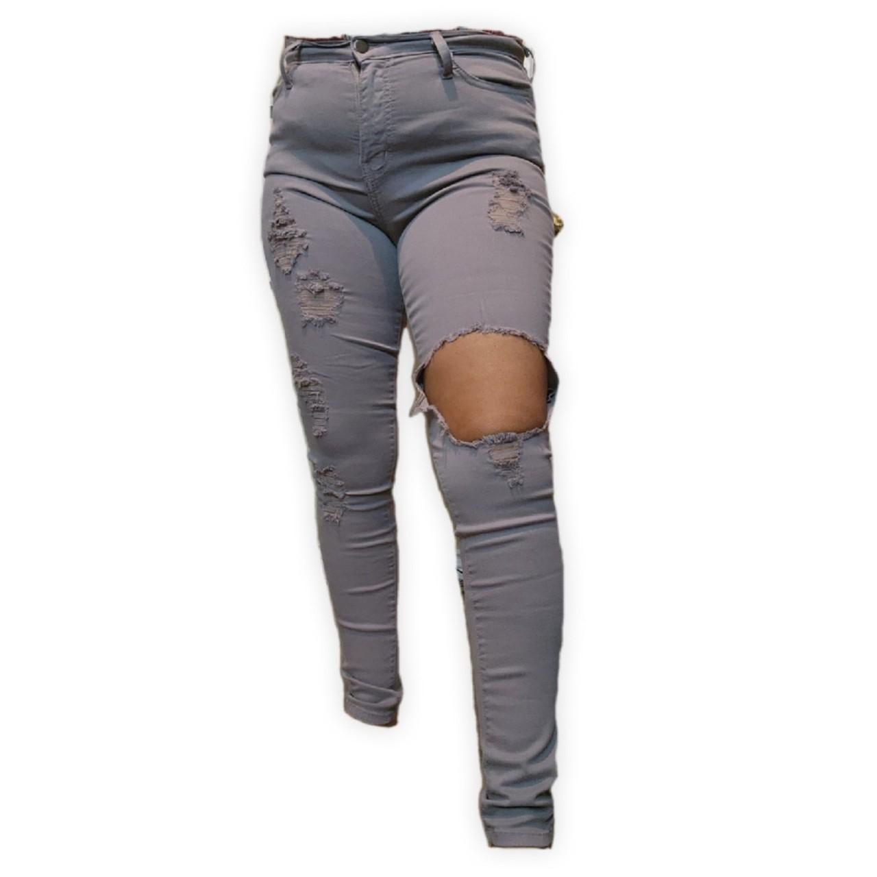 Fashion Nova Women's Grey Jeans Depop