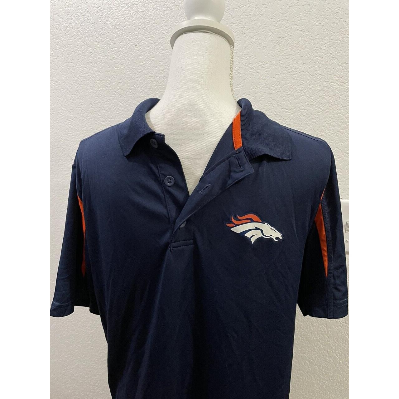 Denver Broncos NFL Polo shirt Sz Medium Blue. very - Depop