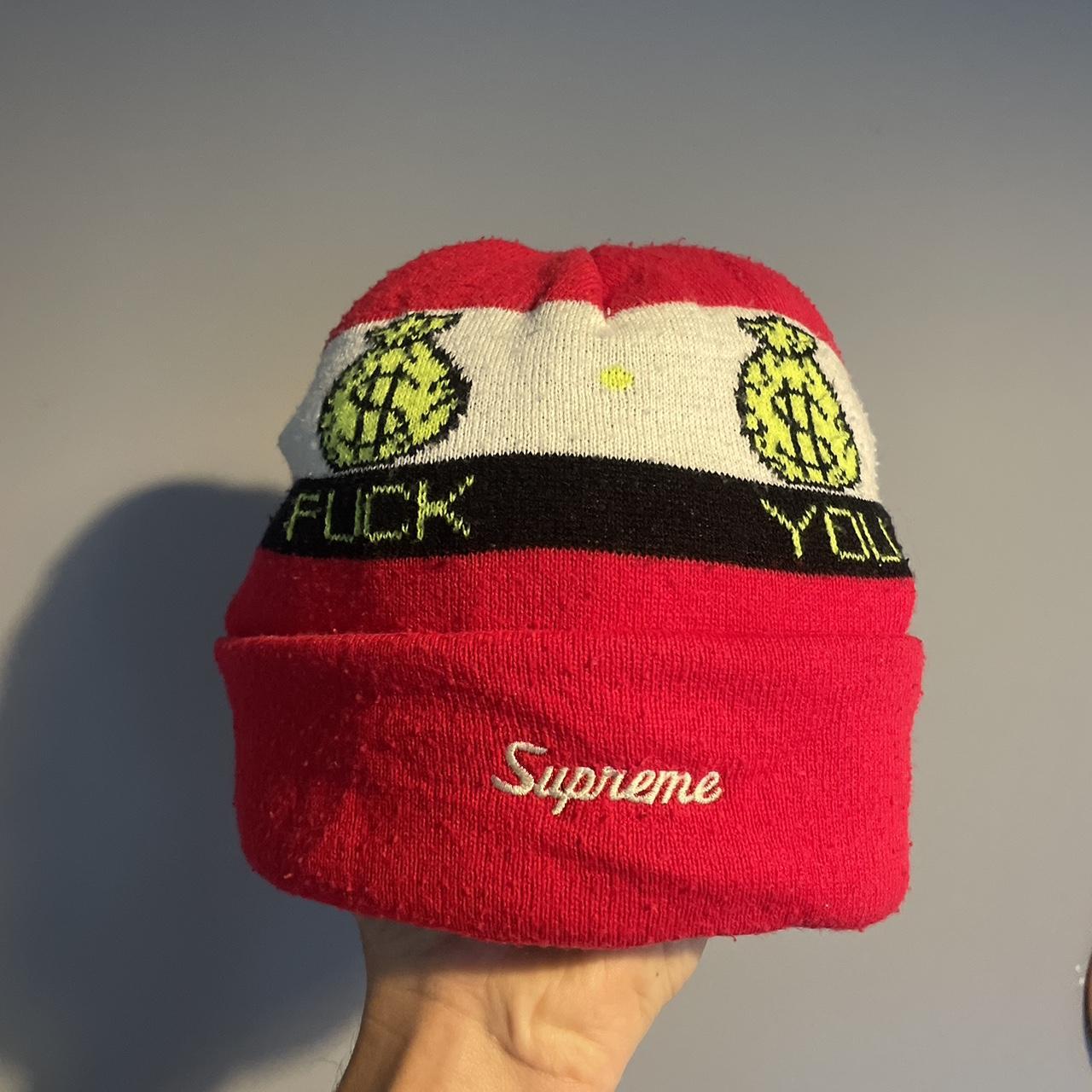 Supreme Fuck you Pay me beanie, Red, Great condition