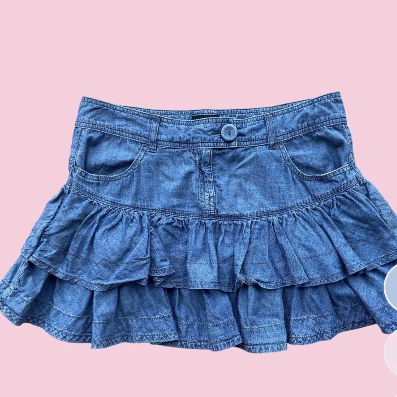 Y2k denim rara skirt Y2k mini skirt 00s 90s... Depop