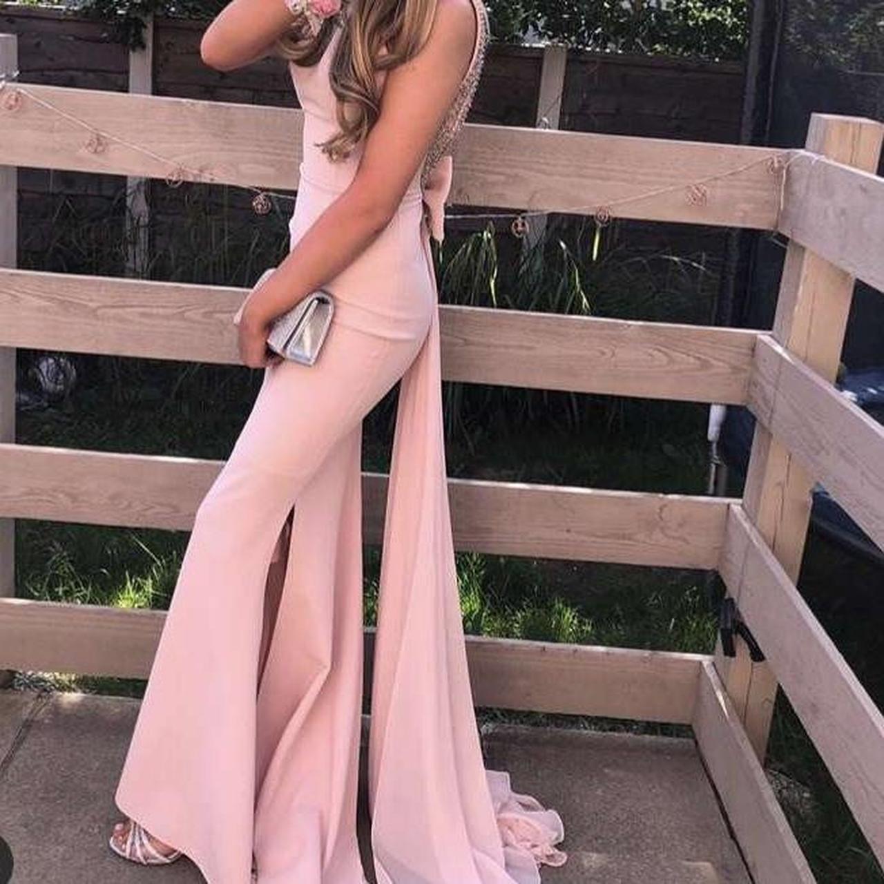 Pia michi pale pink low back prom dress Size 8 but... - Depop