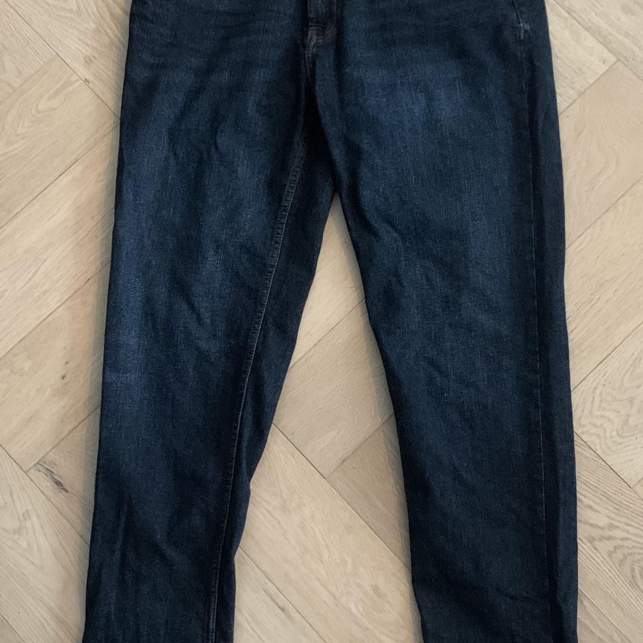 Zara Mens jeans dark blue 34R Slim Fit excellent... - Depop