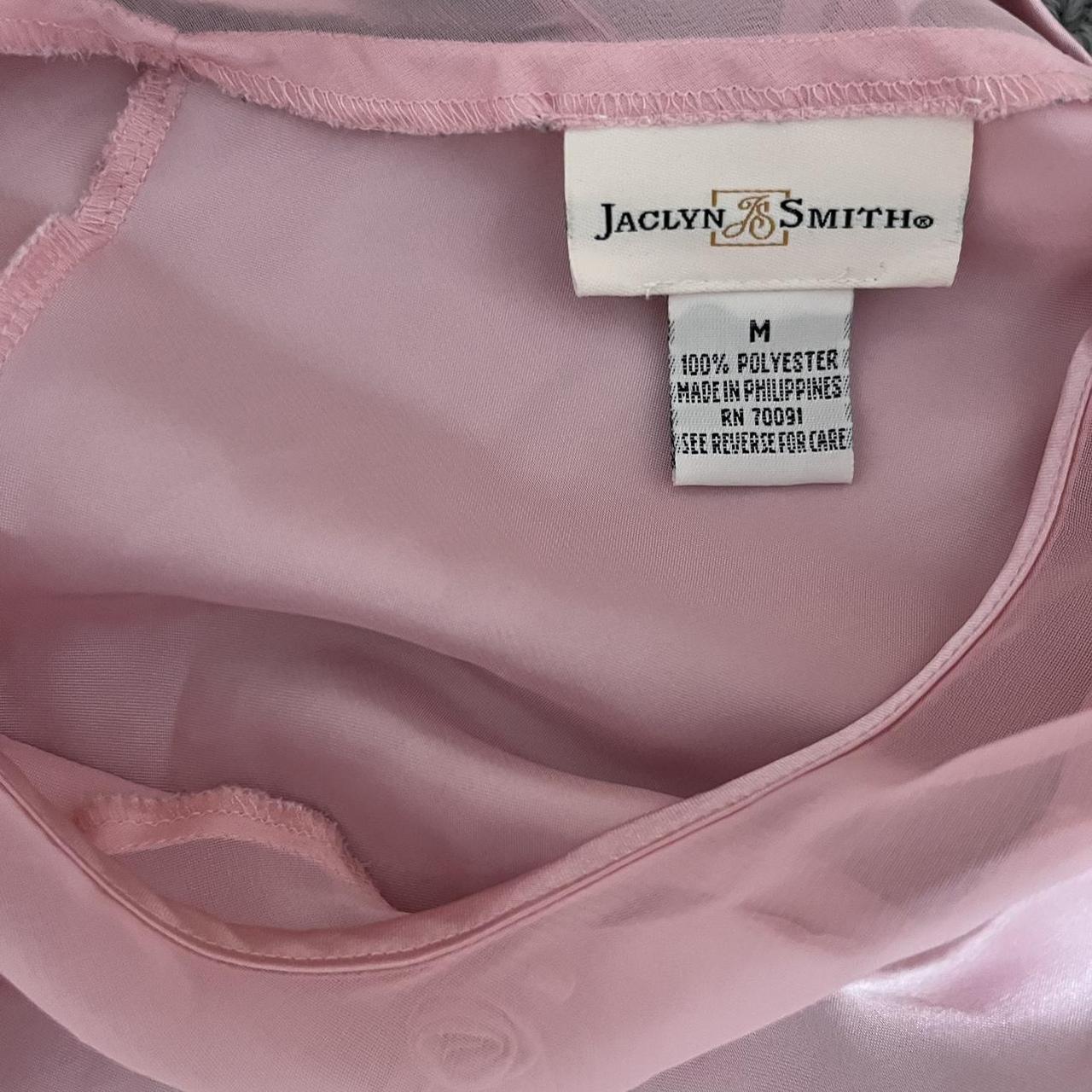 baby pink satin slip dress -size medium -rose bow... - Depop