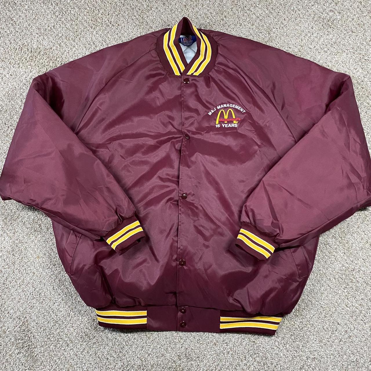 Vintage McDonald’s satin bomber jacket. Sz XXL.... - Depop