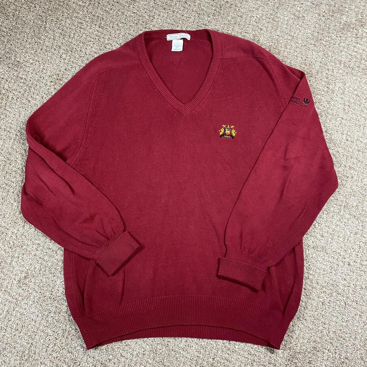 Vintage Izod club v neck sweater Fits XL. Good... - Depop