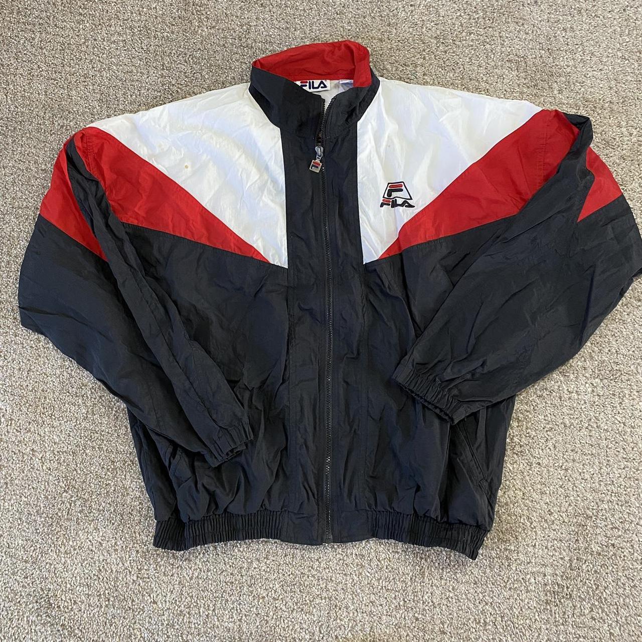 Fila Men's Black and Red Jacket | Depop