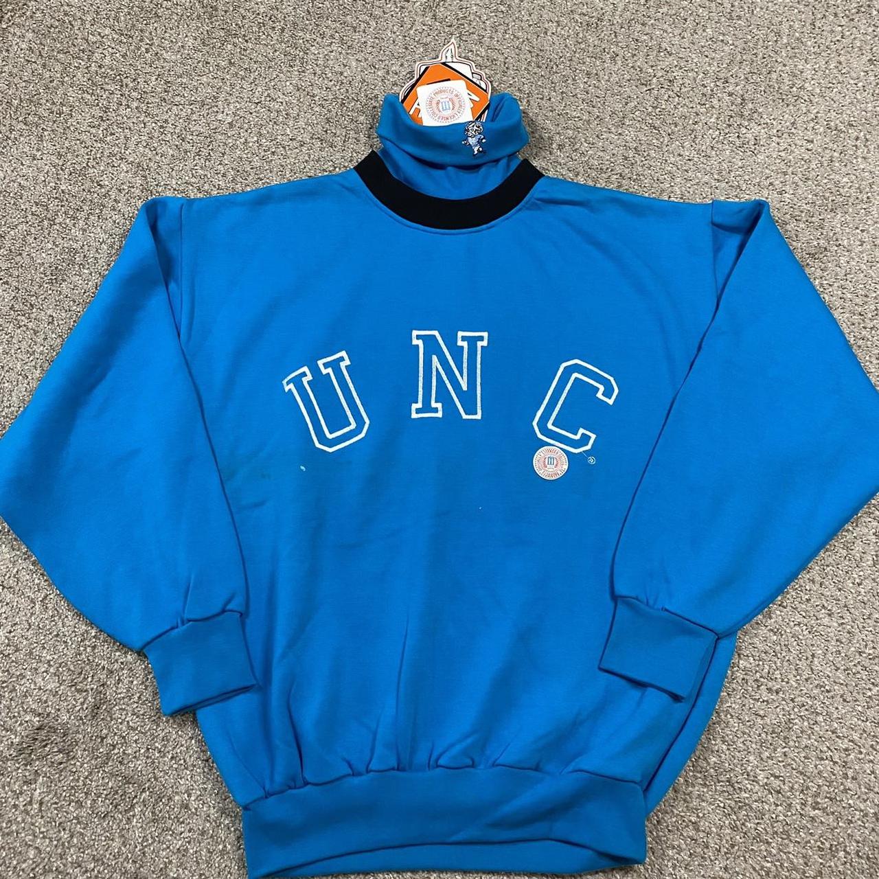 Vintage UNC Turtleneck Sweatshirt Sz L. Deadstock,... - Depop