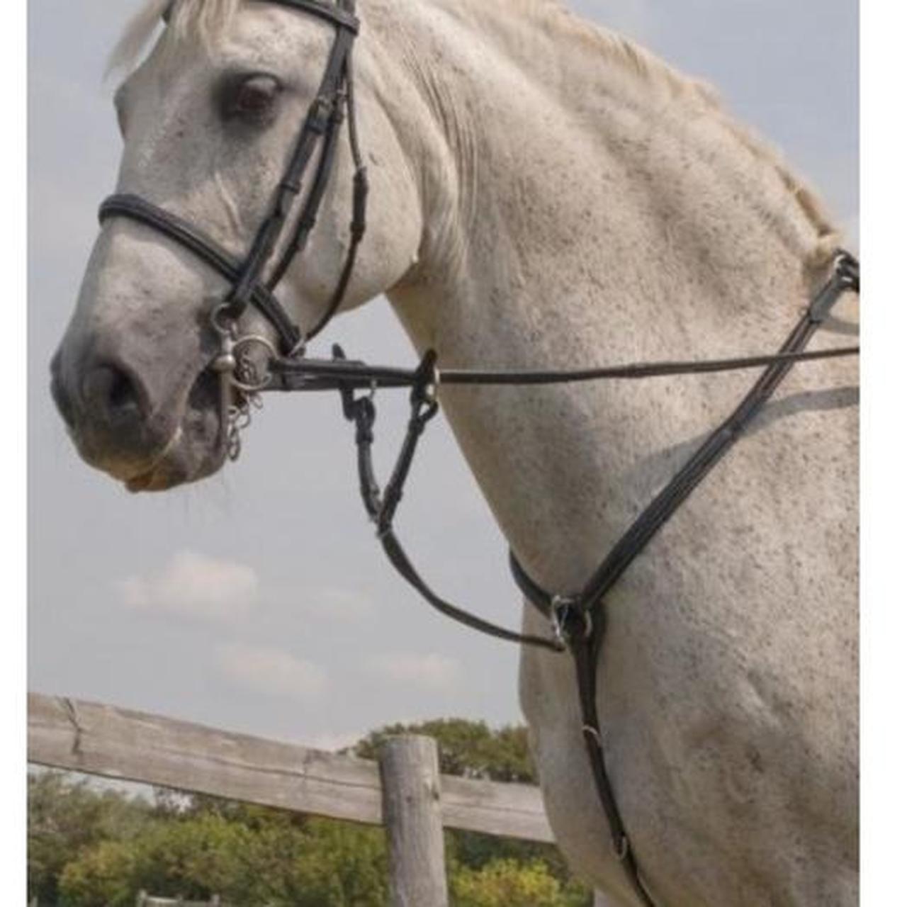 Black breastplate with white stitching Size cob... Depop