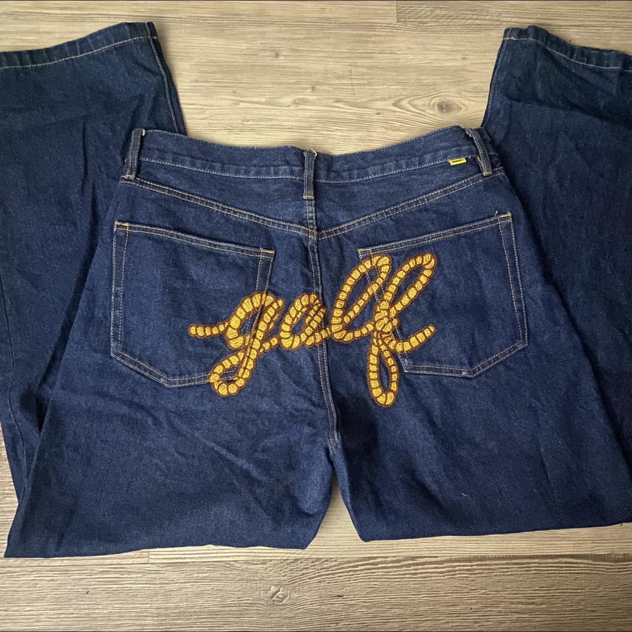 Golf Wang Men's Navy and Yellow Jeans