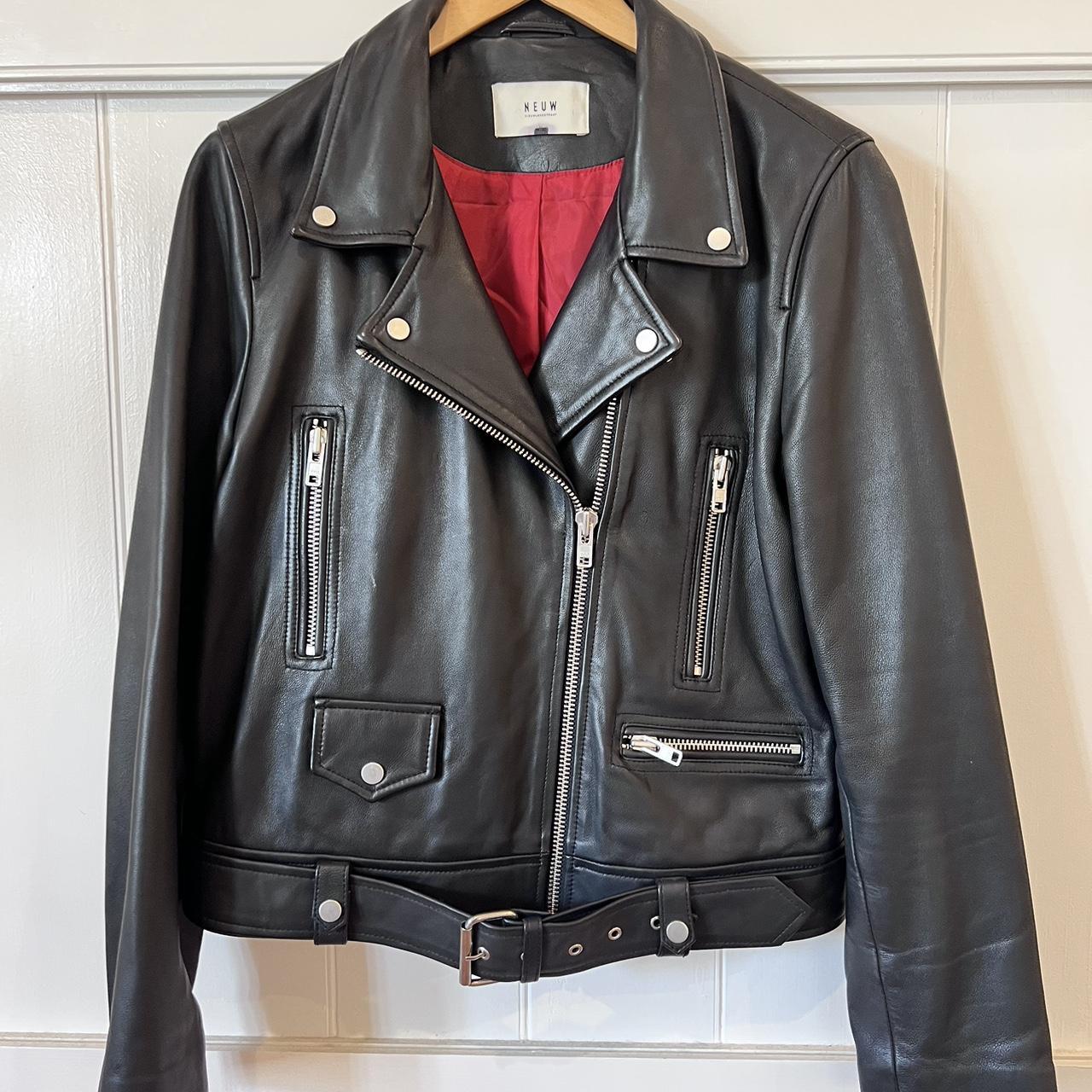 NEUW leather jacket Soft lambskin leather Size 14... - Depop